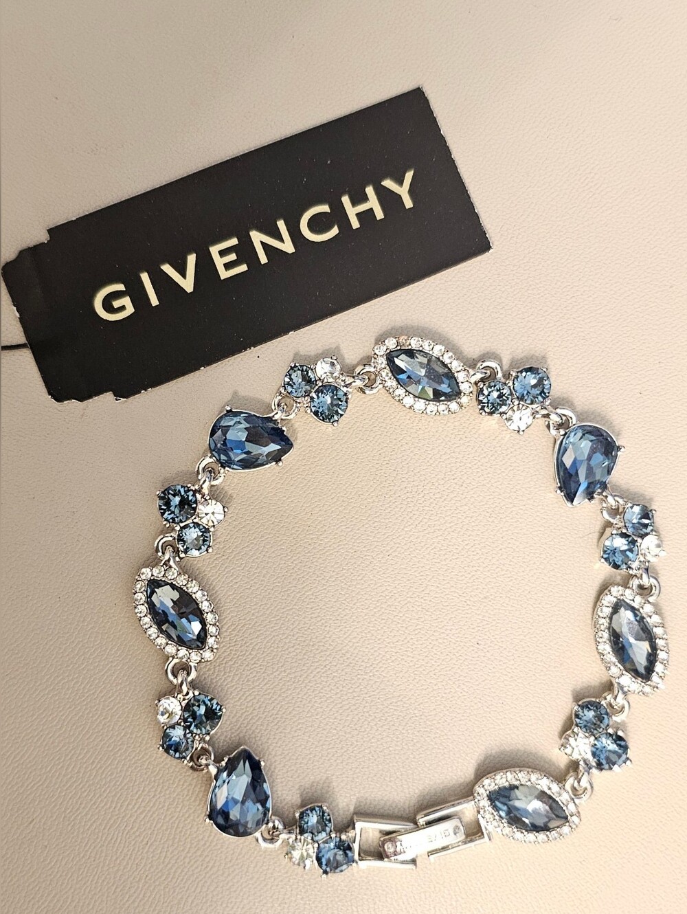 GIVENCHY Bracelet with Blue and Clear Crystals NWT